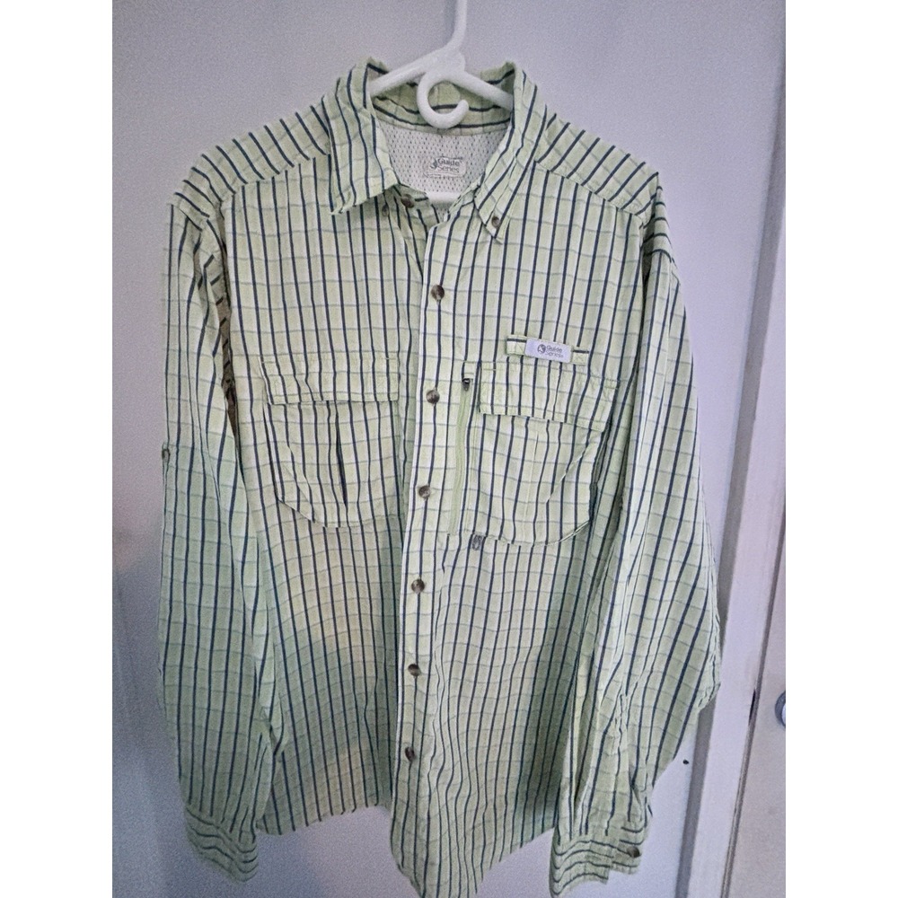 Guide Series Fishing Shirt XL Men's Long Sleeve Black Green Mesh 54x32 Vented